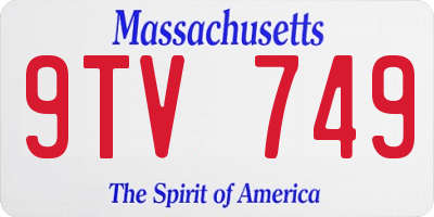 MA license plate 9TV749