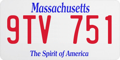 MA license plate 9TV751