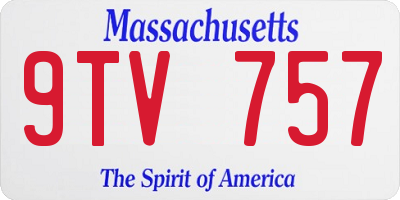 MA license plate 9TV757