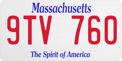 MA license plate 9TV760