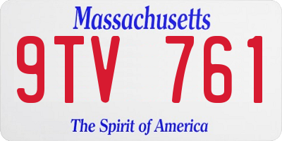 MA license plate 9TV761