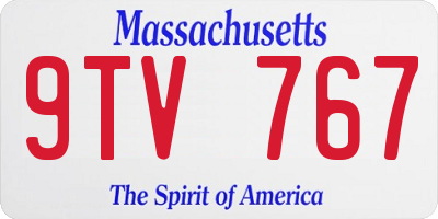 MA license plate 9TV767