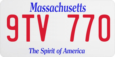 MA license plate 9TV770
