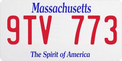 MA license plate 9TV773