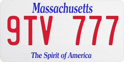 MA license plate 9TV777