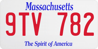 MA license plate 9TV782
