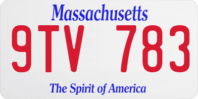 MA license plate 9TV783