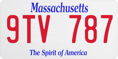 MA license plate 9TV787