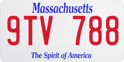 MA license plate 9TV788