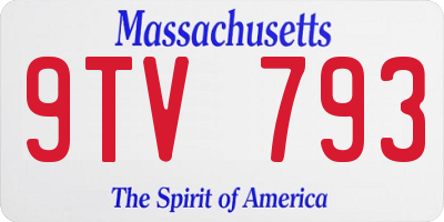 MA license plate 9TV793