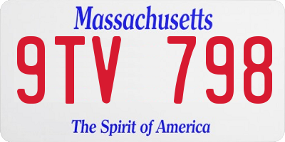 MA license plate 9TV798