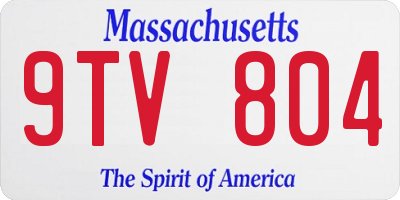 MA license plate 9TV804