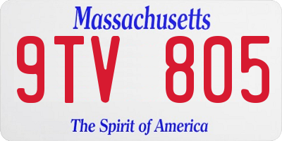MA license plate 9TV805