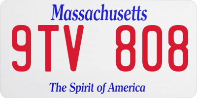 MA license plate 9TV808