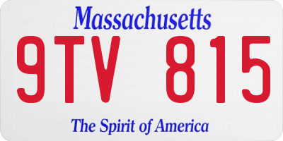 MA license plate 9TV815