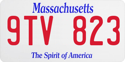 MA license plate 9TV823