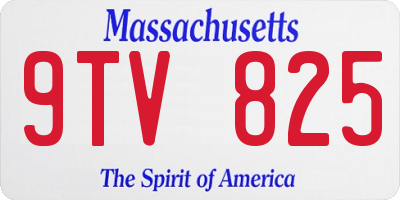 MA license plate 9TV825