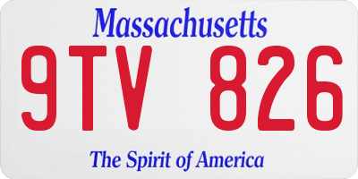 MA license plate 9TV826