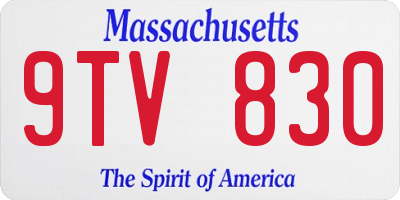 MA license plate 9TV830