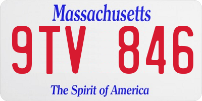 MA license plate 9TV846
