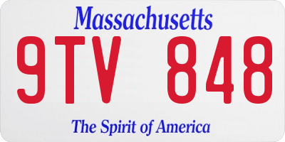 MA license plate 9TV848