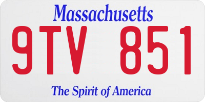 MA license plate 9TV851