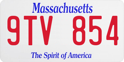 MA license plate 9TV854