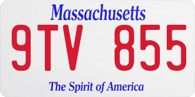 MA license plate 9TV855