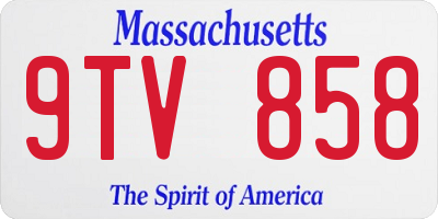 MA license plate 9TV858