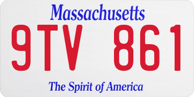 MA license plate 9TV861