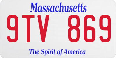 MA license plate 9TV869