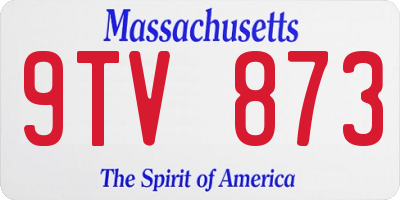 MA license plate 9TV873