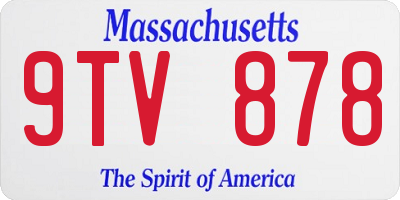 MA license plate 9TV878