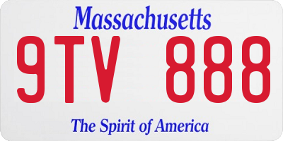 MA license plate 9TV888