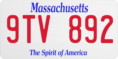 MA license plate 9TV892