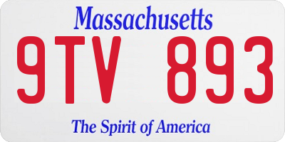MA license plate 9TV893