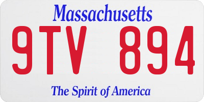 MA license plate 9TV894