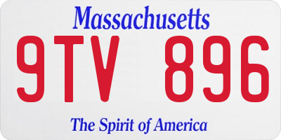 MA license plate 9TV896