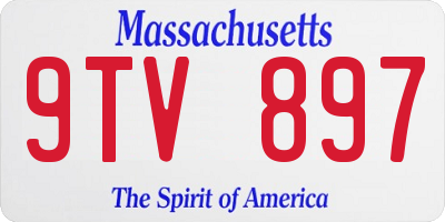 MA license plate 9TV897