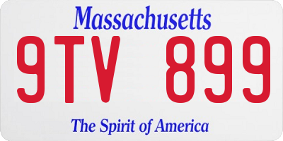 MA license plate 9TV899