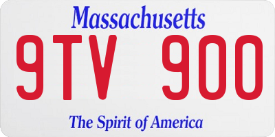 MA license plate 9TV900