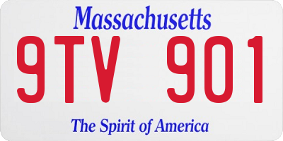 MA license plate 9TV901