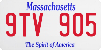 MA license plate 9TV905