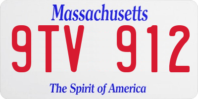 MA license plate 9TV912