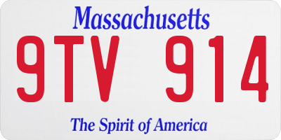MA license plate 9TV914