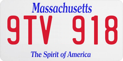 MA license plate 9TV918