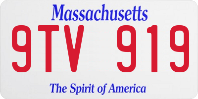 MA license plate 9TV919