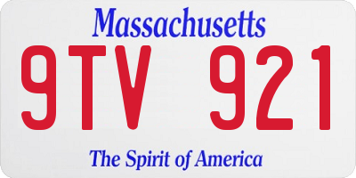 MA license plate 9TV921