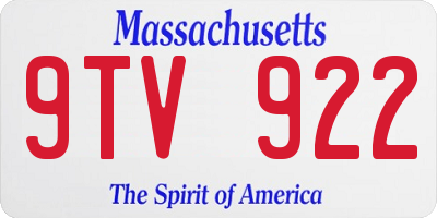 MA license plate 9TV922