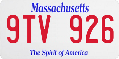 MA license plate 9TV926